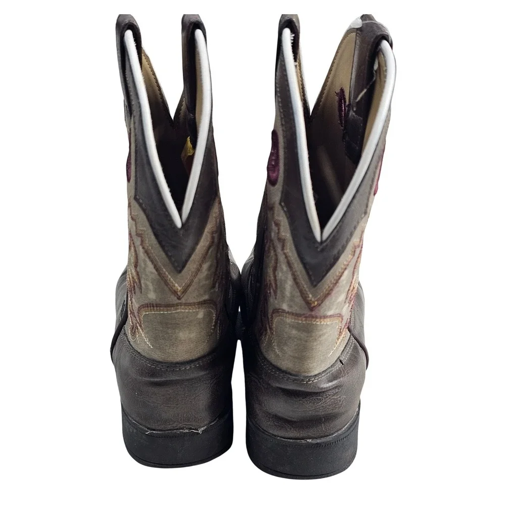 Laredo Kids Brown LC2261 Square Toe Western Cowboy Boots Size 3M